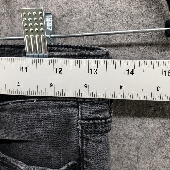 American Eagle Super Hi-Rise Jegging Womens Size 4 Black Super Stretch Ripped - Picture 8 of 12